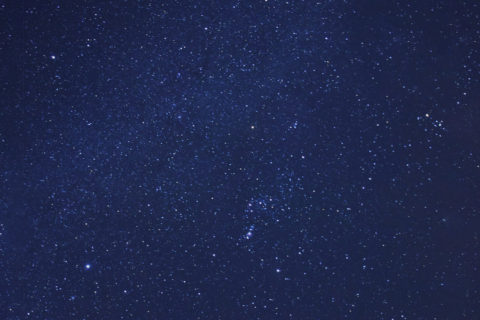 澄んだ冬の空に輝く星を望む、伊豆大島の星空ツアー